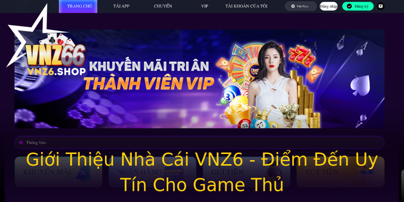 Giới Thiệu Nhà Cái VNZ6 - Điểm Đến Uy Tín Cho Game Thủ